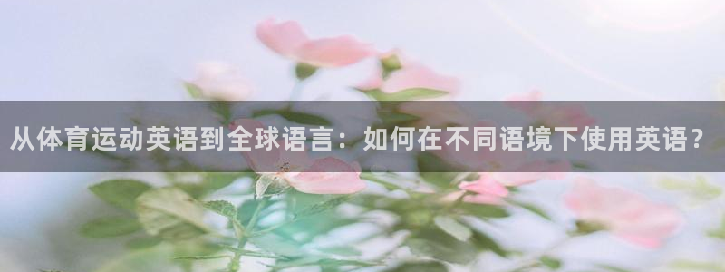 bbin视讯：从体育运动英语到全球语言：如何在不同语境下使用英语？